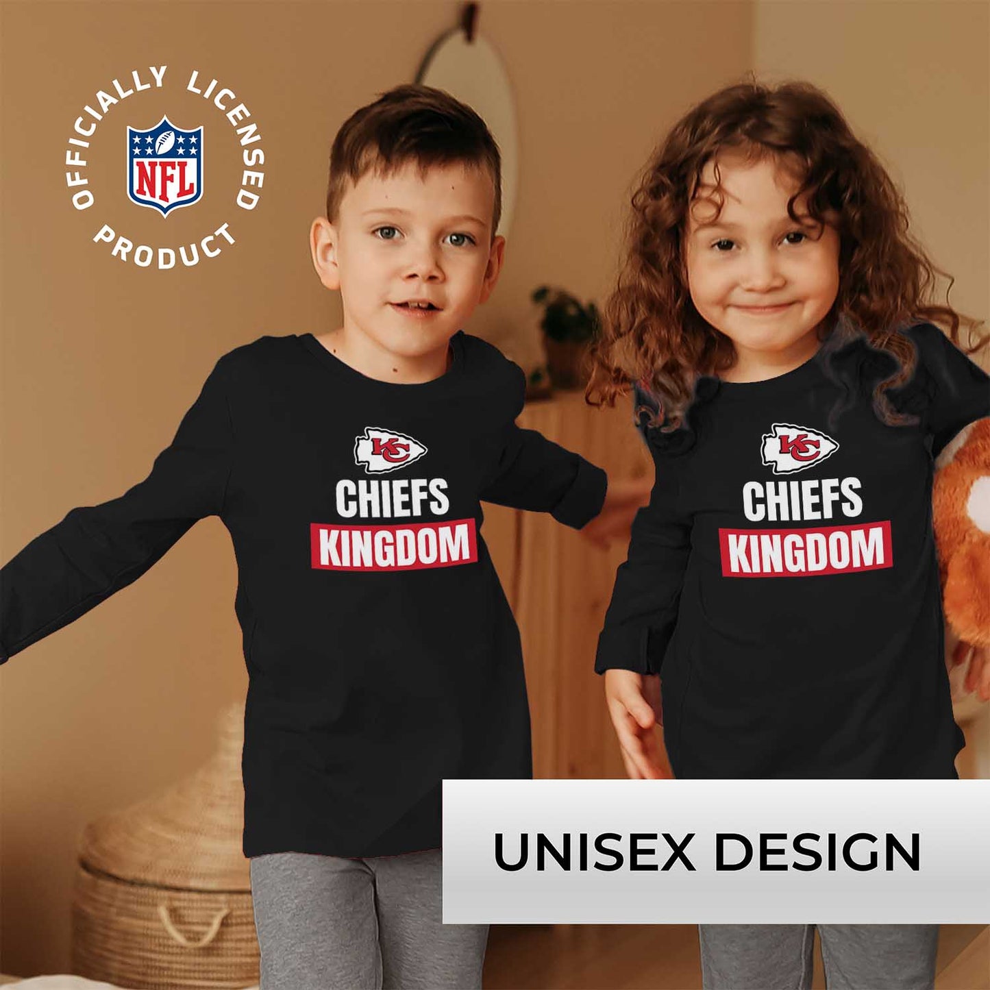 Kansas City Chiefs NFL Youth Team Slogan crewneck Sweatshirt - Black