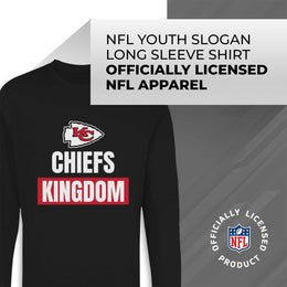 Kansas City Chiefs NFL Youth Team Slogan crewneck Sweatshirt - Black