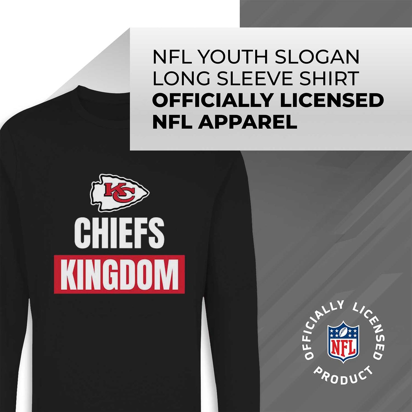 Kansas City Chiefs NFL Youth Team Slogan crewneck Sweatshirt - Black