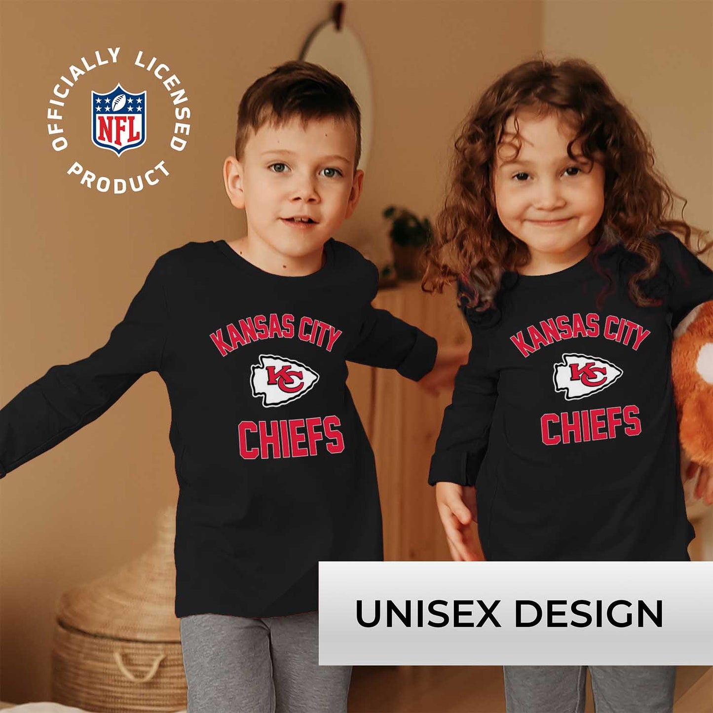 Kansas City Chiefs NFL Youth Gameday Crewneck Sweatshirt - Black