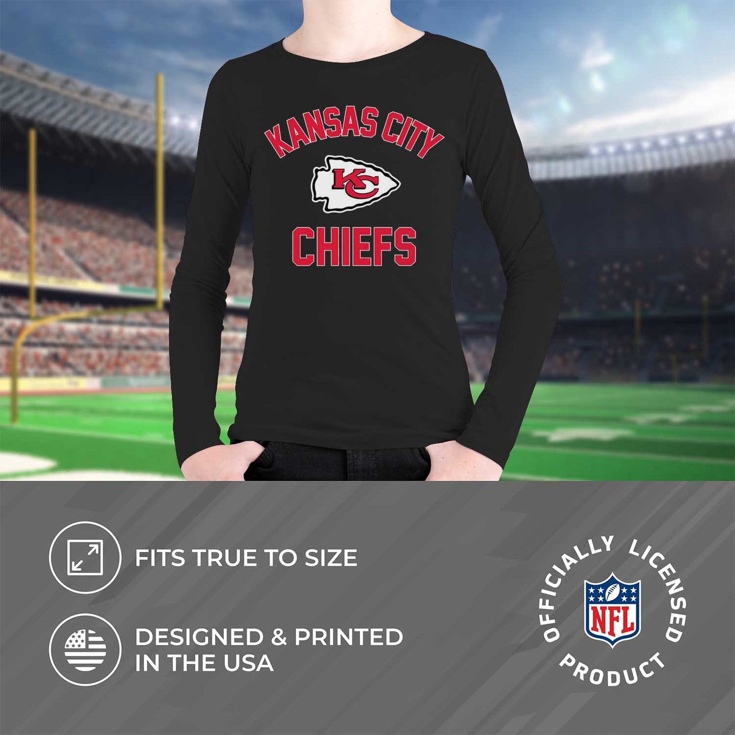 Kansas City Chiefs NFL Youth Gameday Crewneck Sweatshirt - Black