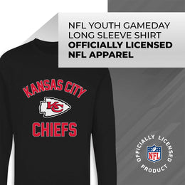 Kansas City Chiefs NFL Gameday Youth Football Long Sleeve Shirt - Black