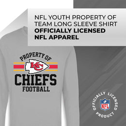 Kansas City Chiefs NFL Youth Property Of Long Sleeve Lightweight T Shirt - Sport Gray