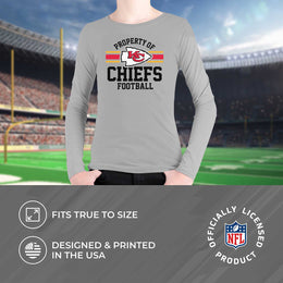 Kansas City Chiefs NFL Youth Property Of Long Sleeve Lightweight T Shirt - Sport Gray