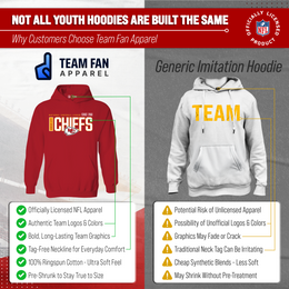 Kansas City Chiefs NFL Youth Modern Endzone Football Fleece Hooded Sweatshirt - Red