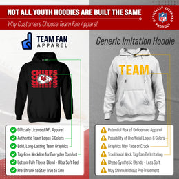 Kansas City Chiefs NFL Youth Repeating Logo Football Fleece Hooded Sweatshirt - Black