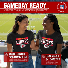 Kansas City Chiefs NFL Women's Team Block Charcoal Tagless T-Shirt - Charcoal