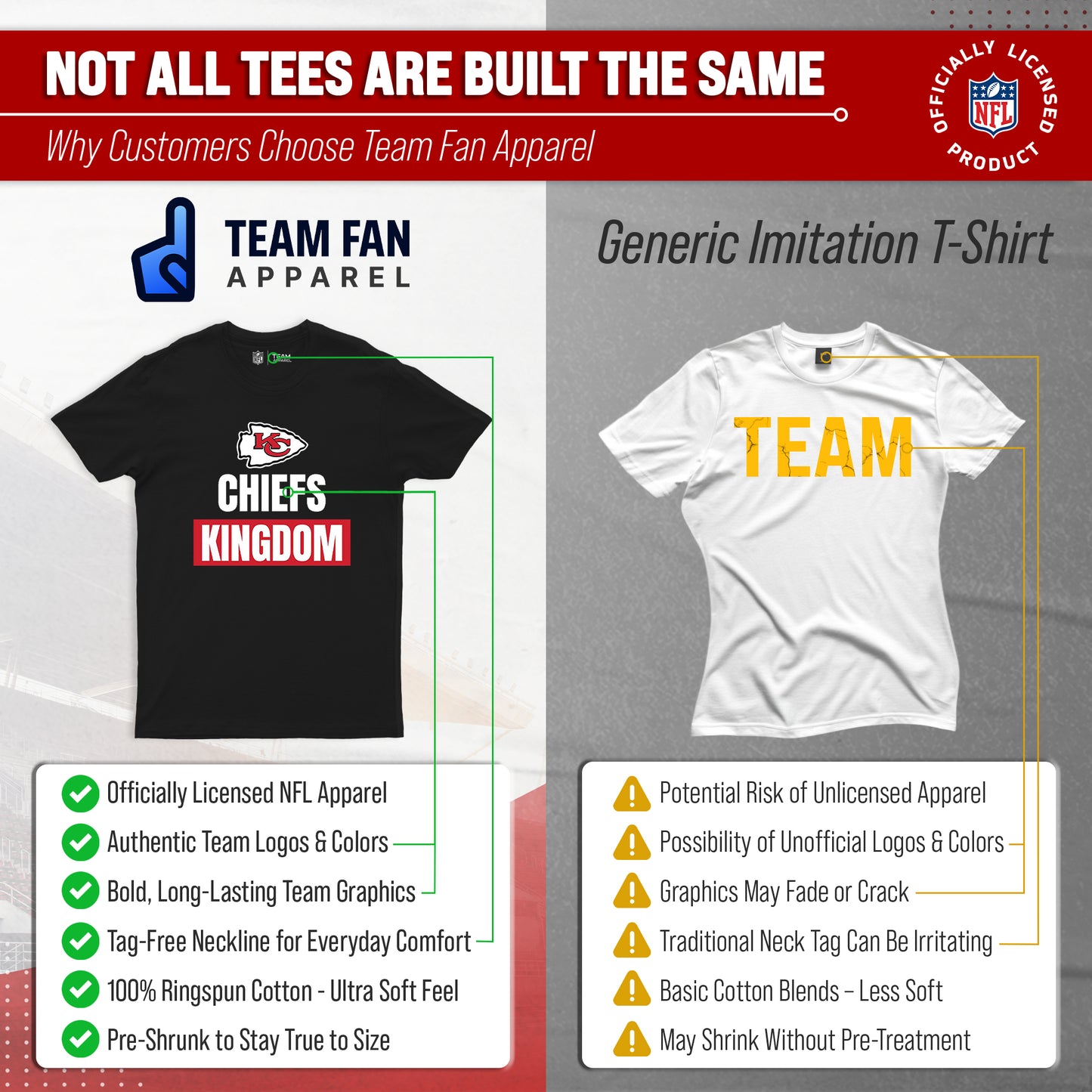 Kansas City Chiefs NFL Adult Team Slogan Unisex T-Shirt - Black