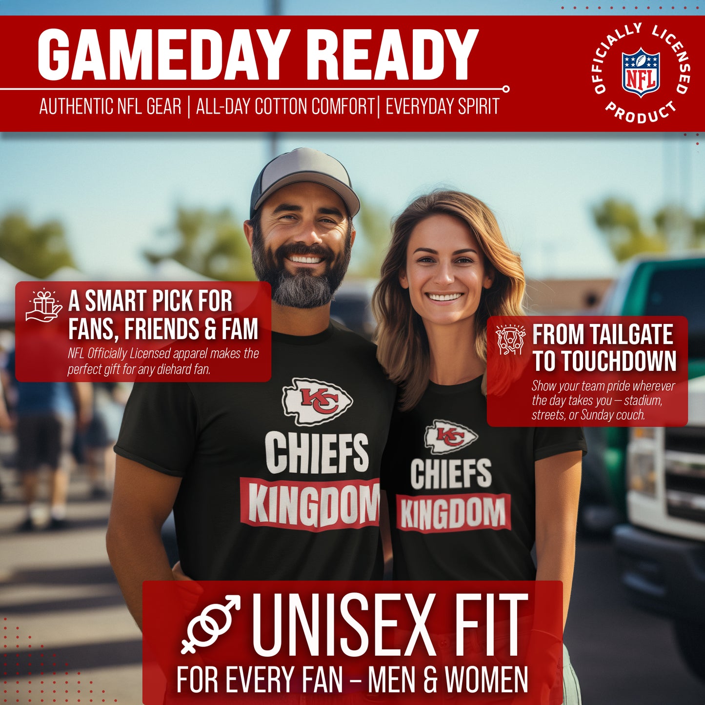 Kansas City Chiefs NFL Adult Team Slogan Unisex T-Shirt - Black