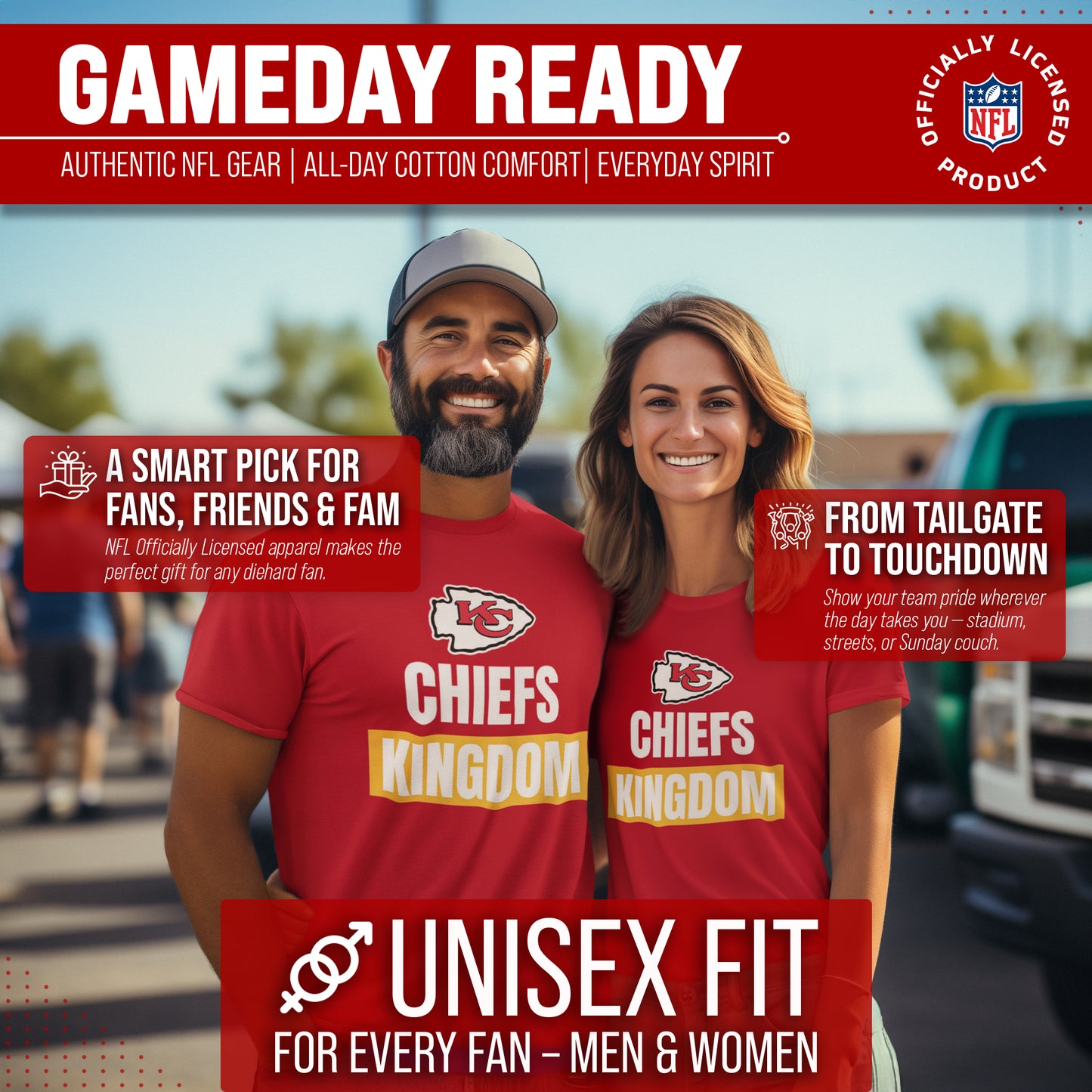 Kansas City Chiefs NFL Adult Team Slogan Unisex T-Shirt - Red
