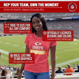 Kansas City Chiefs NFL Womens Team Slogan Short Sleeve Tshirt - Red