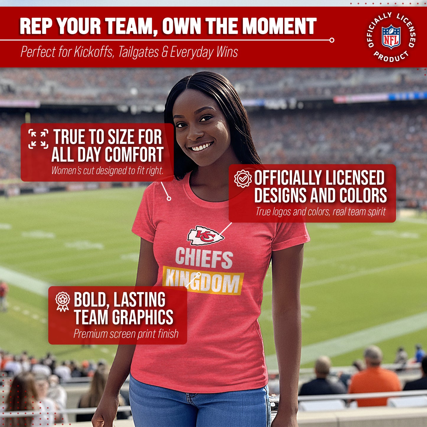 Kansas City Chiefs NFL Womens Team Slogan Short Sleeve Tshirt - Red
