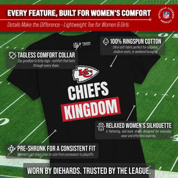Kansas City Chiefs NFL Womens Team Slogan Short Sleeve Tshirt - Black