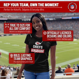 Kansas City Chiefs NFL Womens Team Slogan Short Sleeve Tshirt - Black