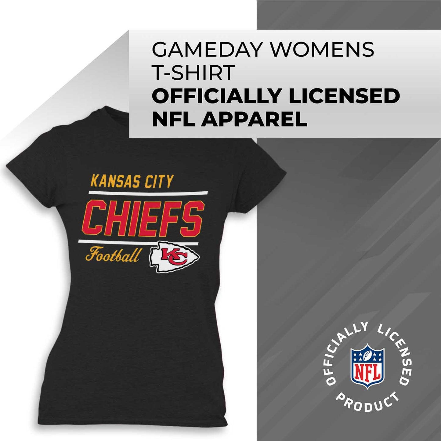 Kansas City Chiefs NFL Womens Plus Size Relaxed Fit T-Shirt - Black