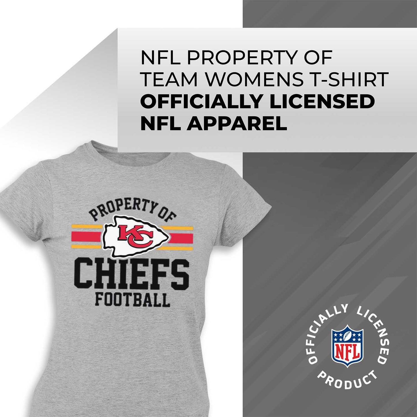 Kansas City Chiefs NFL Women's Property Of Lightweight Plus Size T-Shirt - Sport Gray