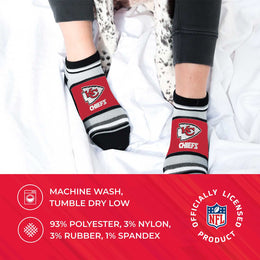Kansas City Chiefs Adult Marquis Addition No Show Socks - Red