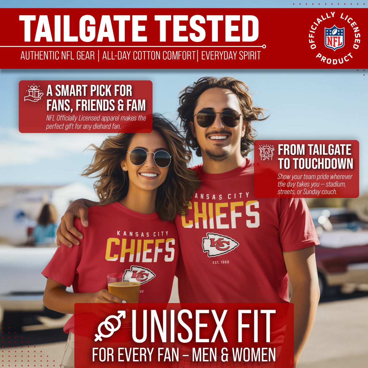 Kansas City Chiefs NFL Color Block Tee - Red