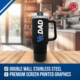 Kentucky Wildcats Collegiate 40oz Stainless Steel Travel Tumbler with Handle for Dad - Black