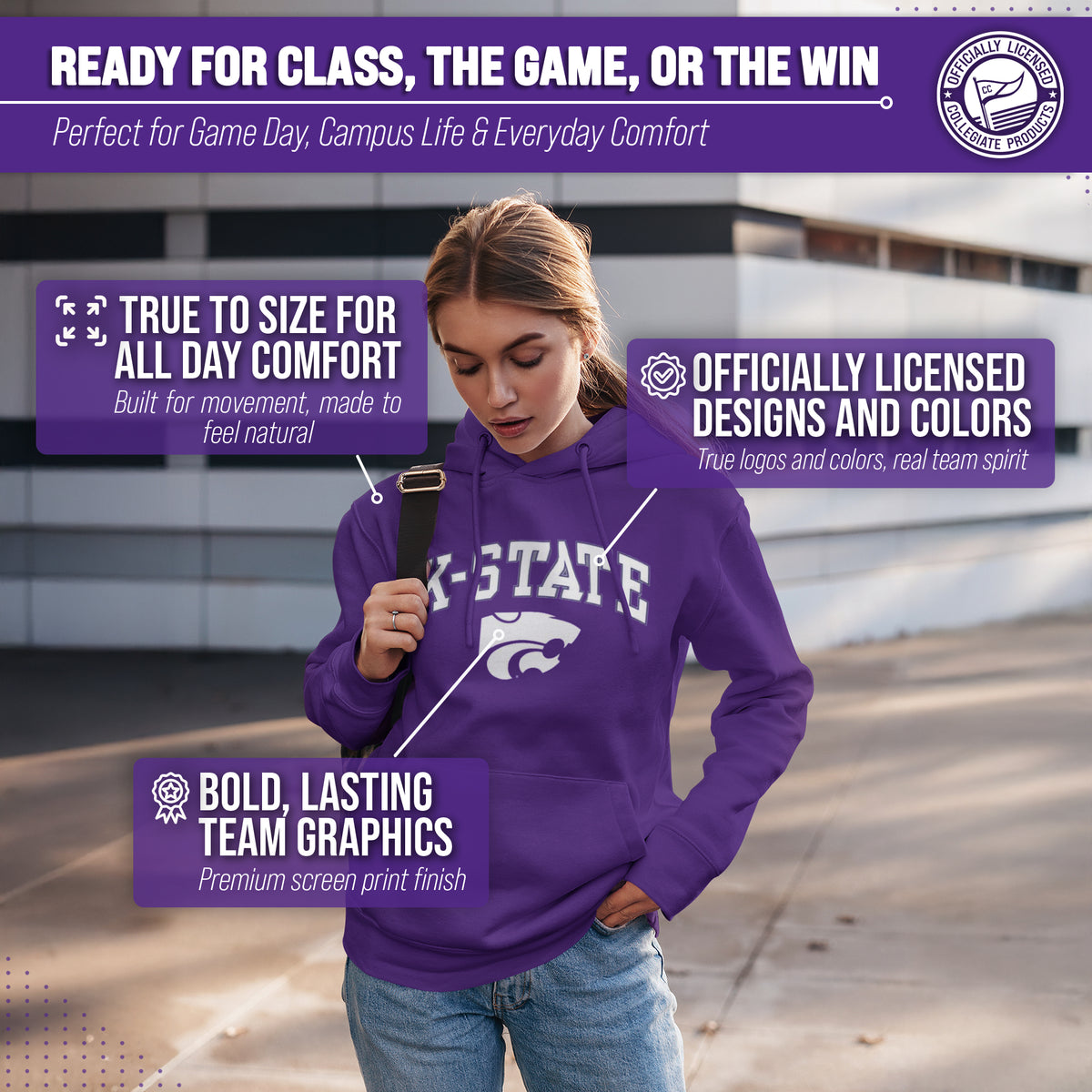 KSST Arch & Logo Gameday Hoodie - Purple