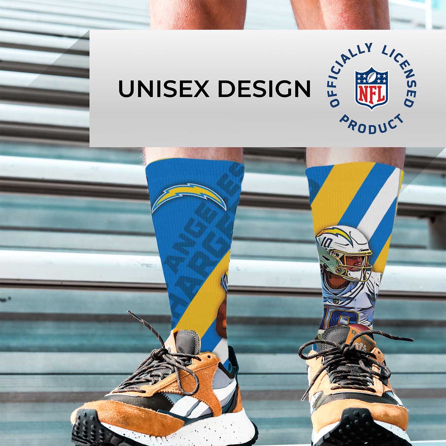 Los Angeles Chargers NFL Adult Player Stripe Sock - Blue