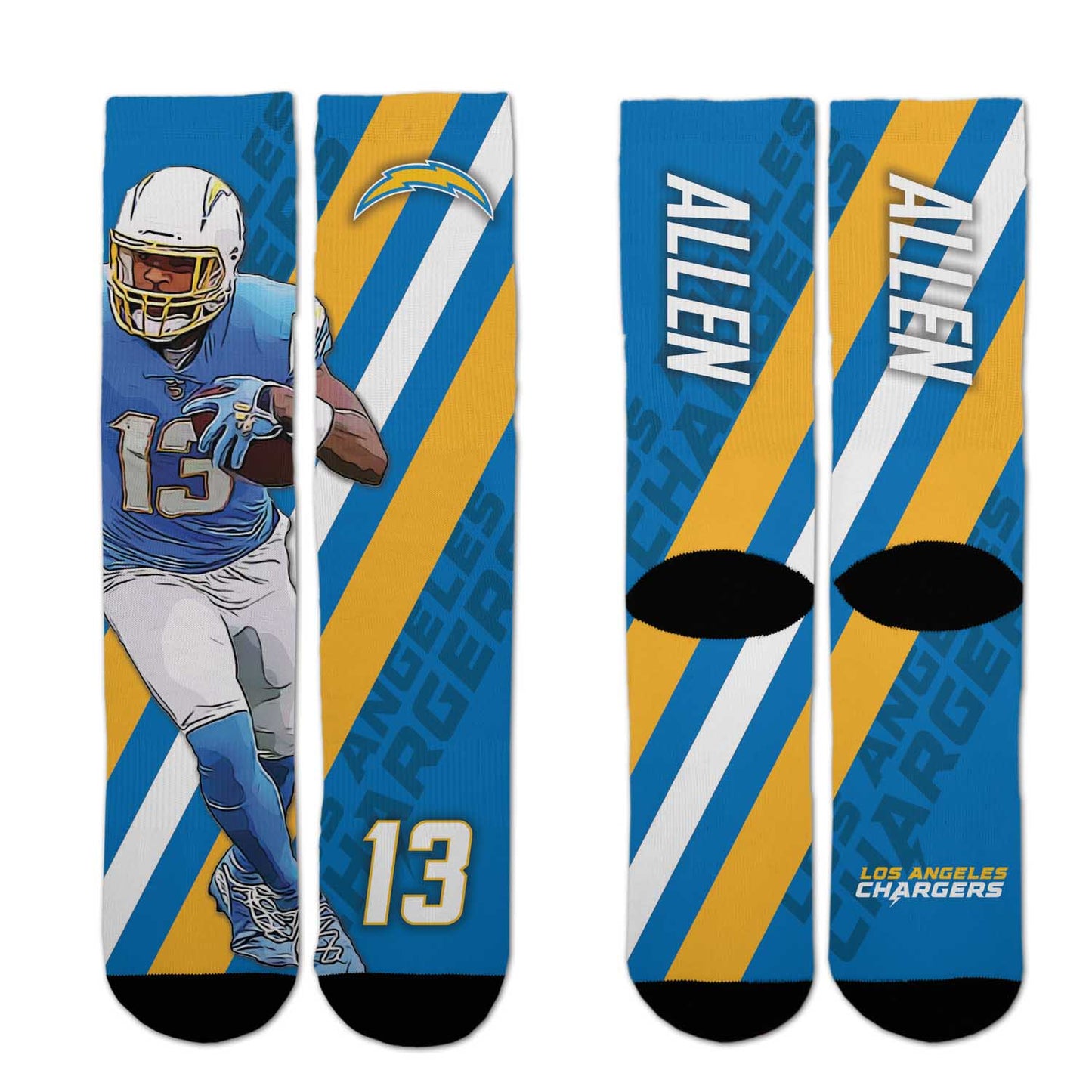 Los Angeles Chargers NFL Youth Player Stripe Sock - Blue #13
