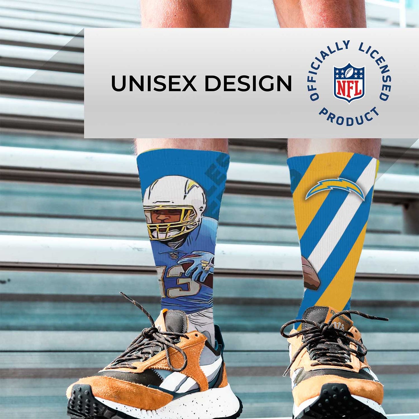 Los Angeles Chargers NFL Youth Player Stripe Sock - Blue #13