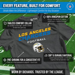 Los Angeles Chargers NFL Youth Football Helmet Tagless T-Shirt - Charcoal
