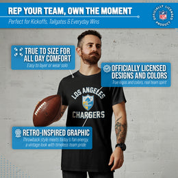 Los Angeles Chargers NFL Adult Retro Gameday Unisex T-Shirt - Black