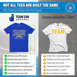 Los Angeles Chargers NFL Adult Overtime Blueprint Tag-Less T-Shirt - Royal