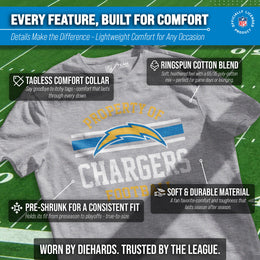 Los Angeles Chargers NFL Adult Property Of T-Shirt - Sport Gray