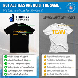 Los Angeles Chargers Adult NFL Speed Stat Sheet T-Shirt - Black