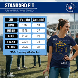 Los Angeles Chargers NFL Womens Big Date Tag-Less T-Shirt - Navy