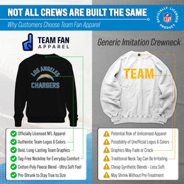 Los Angeles Chargers NFL Adult Gameday Football Crewneck Sweatshirt - Black