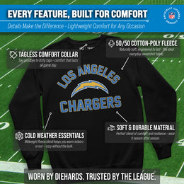 Los Angeles Chargers NFL Adult Gameday Football Crewneck Sweatshirt - Black