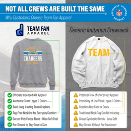 Los Angeles Chargers NFL Adult Property Of Crewneck Fleece Sweatshirt - Sport Gray