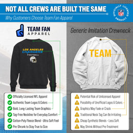Los Angeles Chargers Adult NFL Football Helmet Heather Crewneck Sweatshirt - Charcoal