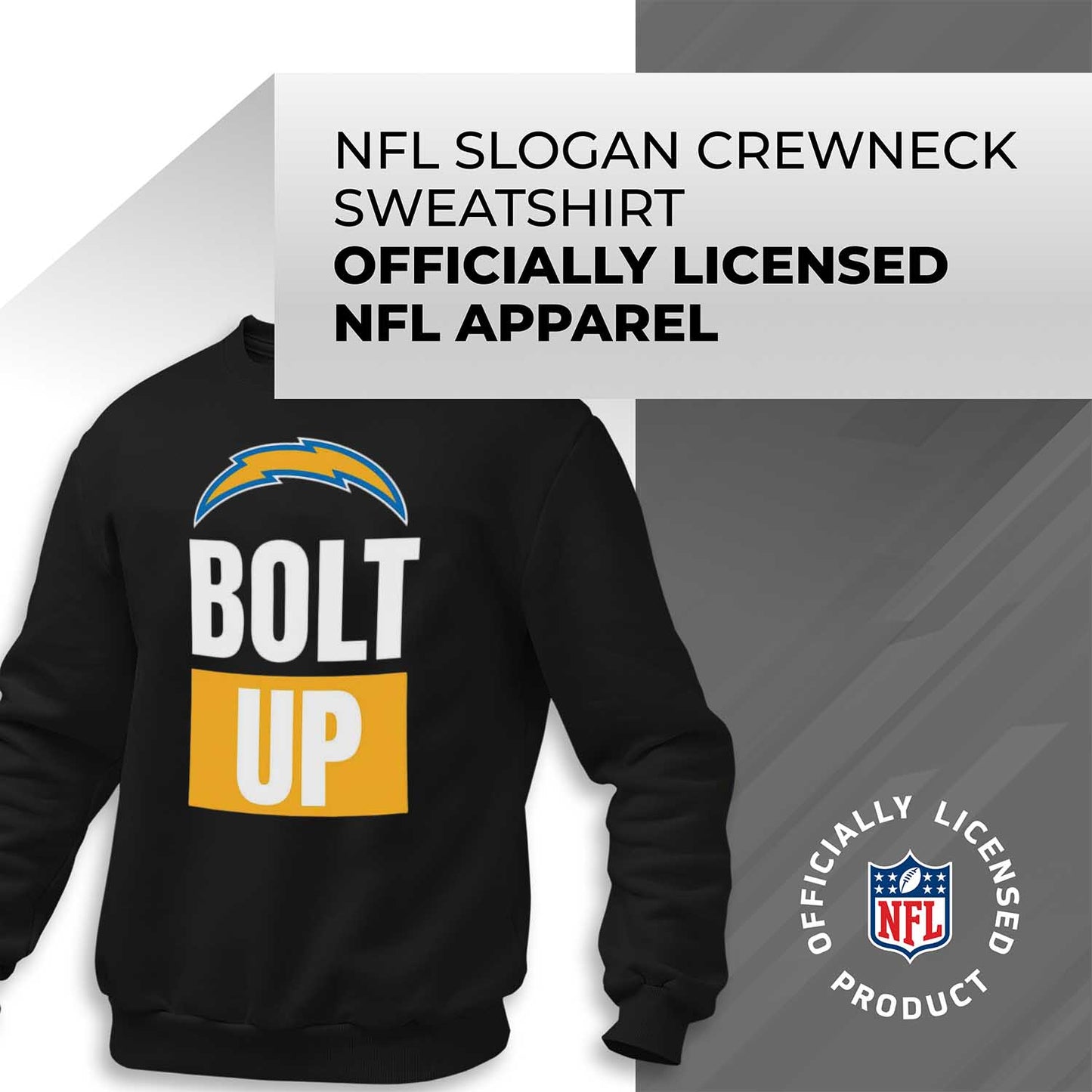 Los Angeles Chargers NFL Adult Slogan Crewneck Sweatshirt - Black