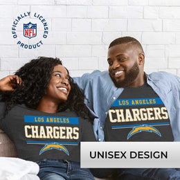 Los Angeles Chargers NFL Adult Charcoal Long Sleeve T Shirt - Charcoal