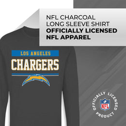 Los Angeles Chargers NFL Adult Charcoal Long Sleeve T Shirt - Charcoal