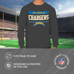 Los Angeles Chargers NFL Adult Charcoal Long Sleeve T Shirt - Charcoal