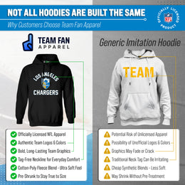 Los Angeles Chargers NFL Adult Unisex Retro Gameday Ultra Soft Fleece Hooded Sweatshirt - Black