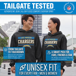 Los Angeles Chargers NFL Adult Gameday Charcoal Hooded Sweatshirt - Charcoal