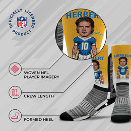 Los Angeles Chargers NFL Adult V Curve MVP Player Crew Socks - Gold #10