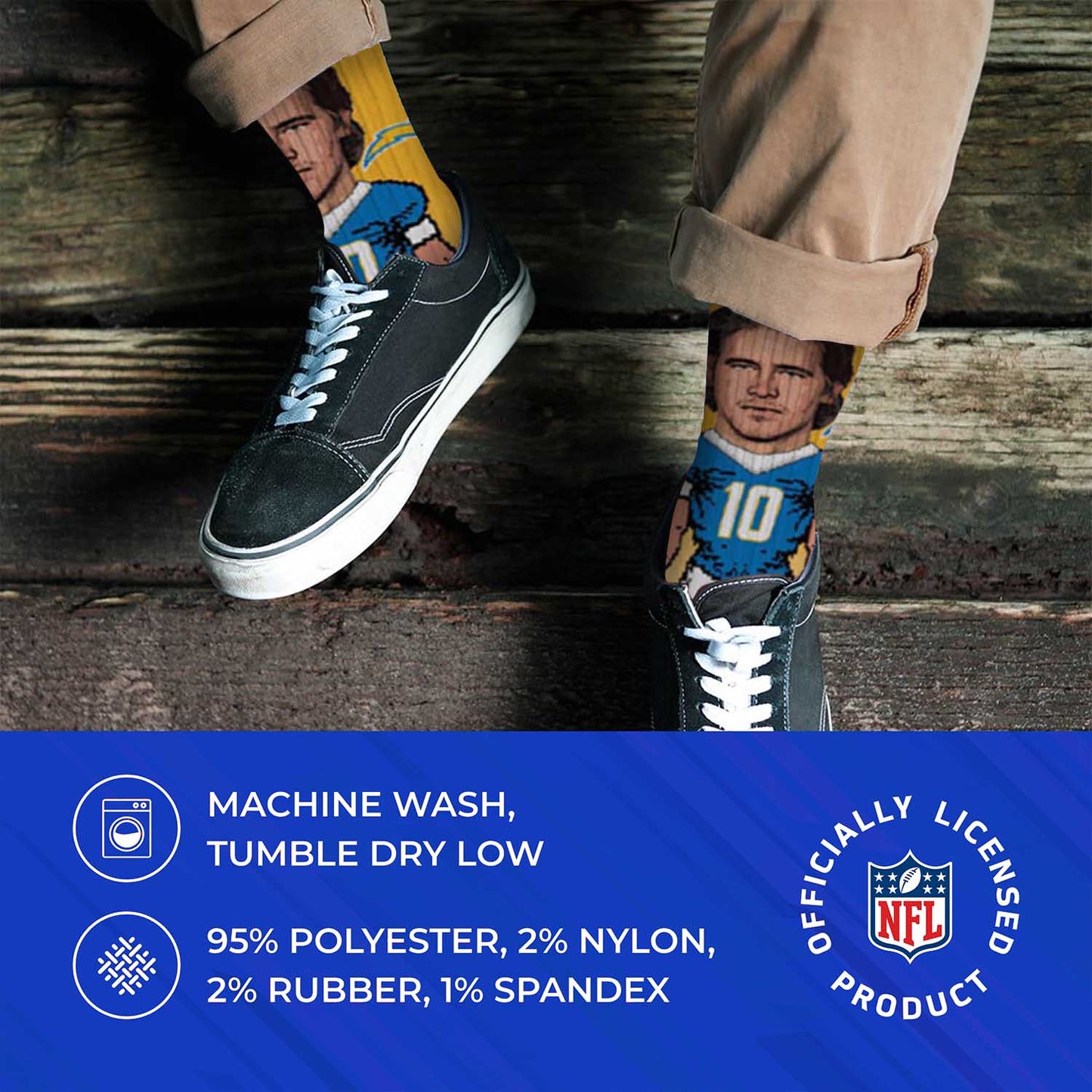 Los Angeles Chargers NFL V Curve Socks - Gold #10