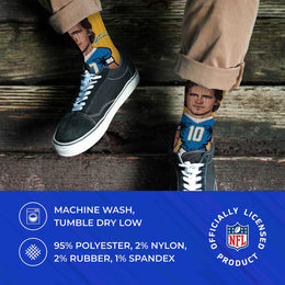 Los Angeles Chargers NFL Adult V Curve MVP Player Crew Socks - Gold #10