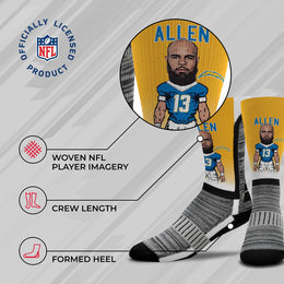 Los Angeles Chargers NFL Adult V Curve MVP Player Crew Socks - Gold