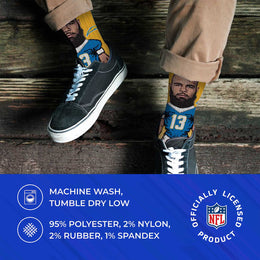 Los Angeles Chargers NFL Adult V Curve MVP Player Crew Socks - Gold