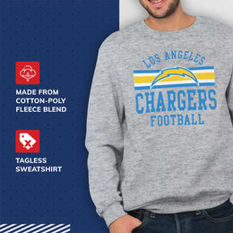 Los Angeles Chargers NFL Team Stripe Crew Sweatshirt - Sport Gray