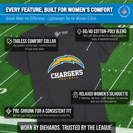 Los Angeles Chargers Women's NFL Ultimate Fan Logo Short Sleeve T-Shirt - Black